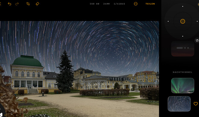 Der Austausch des Himmels gelingt in der Regel perfekt – die KI lässt auf Wunsch sogar tagsüber die Sterne funkeln.