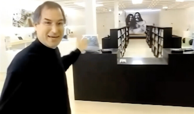 Steve Jobs führte in einer Videobotschaft persönlich durch den ersten Apple Store