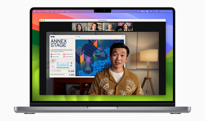 Sonoma bietet viele nützliche Funktionen wie unterschiedliche Moderatorenmasken für Videokonferenzen.