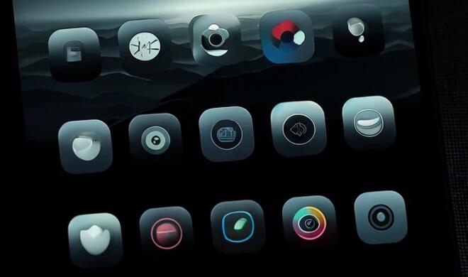 Abgedunkelte App-Symbole in der Simulation