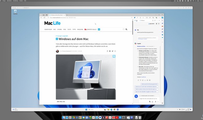 Der PC im Mac: Mit der kostenfreien Virtualisierungsumgebung UTM betreibst du macOS und Windows 11 nebeneinander.