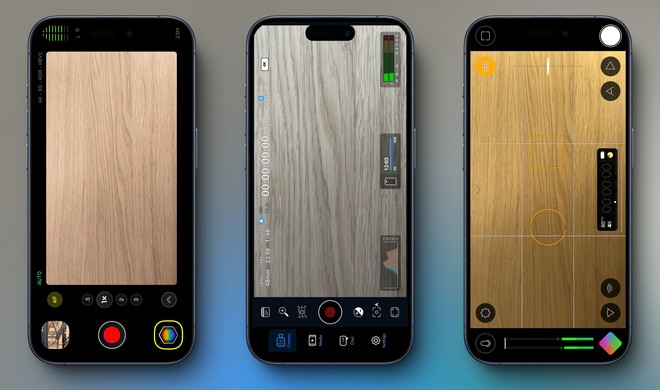 Links: Kino Mitte: Blackmagic App Rechts: Filmic Pro