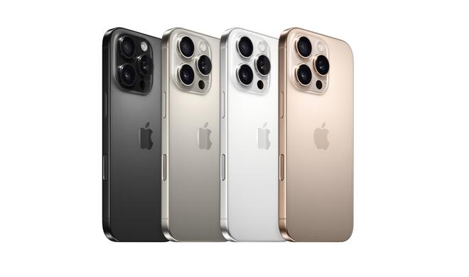 iPhone 16 Pro in allen verfügbaren Farben