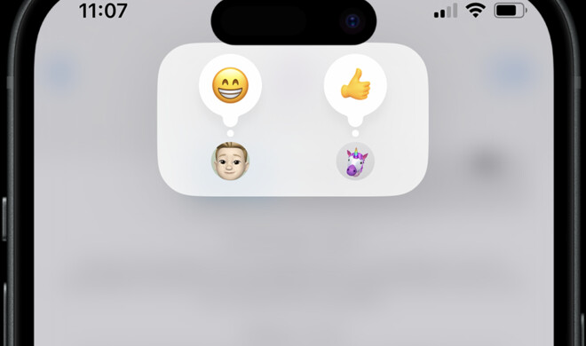 Nachrichten kann jetzt auch Emojis und Sticker als Tapback nutzen. Tippst du auf Tapbacks im Chat, kannst du deine Reaktion ändern und sehen, wer zuletzt was geschickt hat.