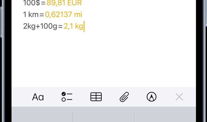 Die App Notizen erlaubt farbige Hervorhebung und bewältigt die üblichen von Siri als Texteingabe unterstützten Aufgaben.
