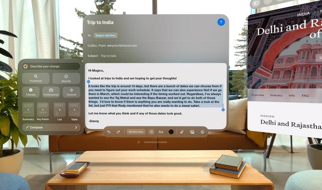 Die Apple Vision Pro hat ihre ganz eigene Designsprache. Apple soll das ab iOS 19 wieder über alle Systeme vereinheitlichen wollen.