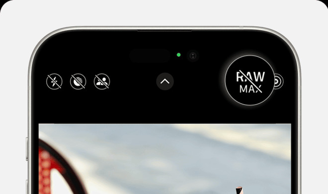 Ein Tippen auf das "RAW"-Symbol aktiviert die Funktion