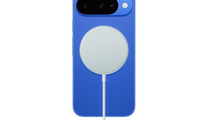Angeblich geleaktes Marketingfoto zeigt „PixelSnap“, Googles Version von Apples MagSafe.