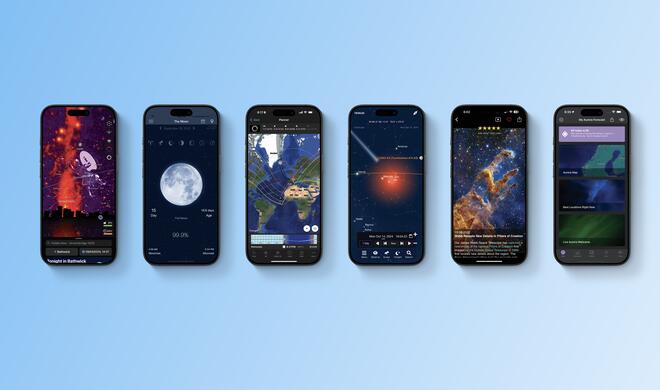 Unsere Empfehlung für Sternengucker: Night Sky, The Moon, PhotoPills, SkySafari, NASA und Polarlicht-Vorhersage