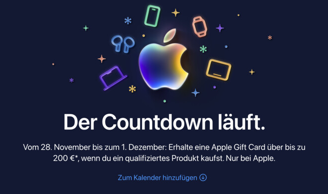 Apple hat für kommende Woche eine Rabattaktion angesetzt.