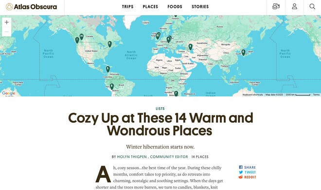 Atlas Obscura hilft dabei, abseits ausgetretener Pfade zu reisen – mit einer riesigen Sammlung faszinierender Orte auf der ganzen Welt.