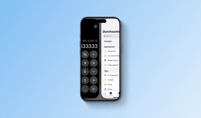 Wischen Sie einfach zwischen zwei Apps hin und her.