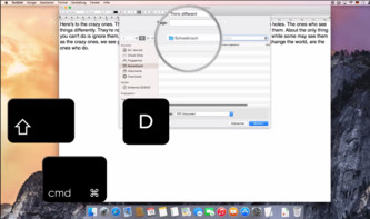 OS X 10.10 Yosemite Video-Tipp: Dokumente mit Tastenkombinationen auf dem Desktop speichern – so geht's