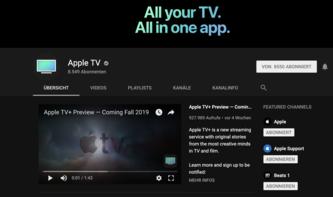 Apple startet neuen „Apple TV“-YouTube-Kanal für Serien und Filme